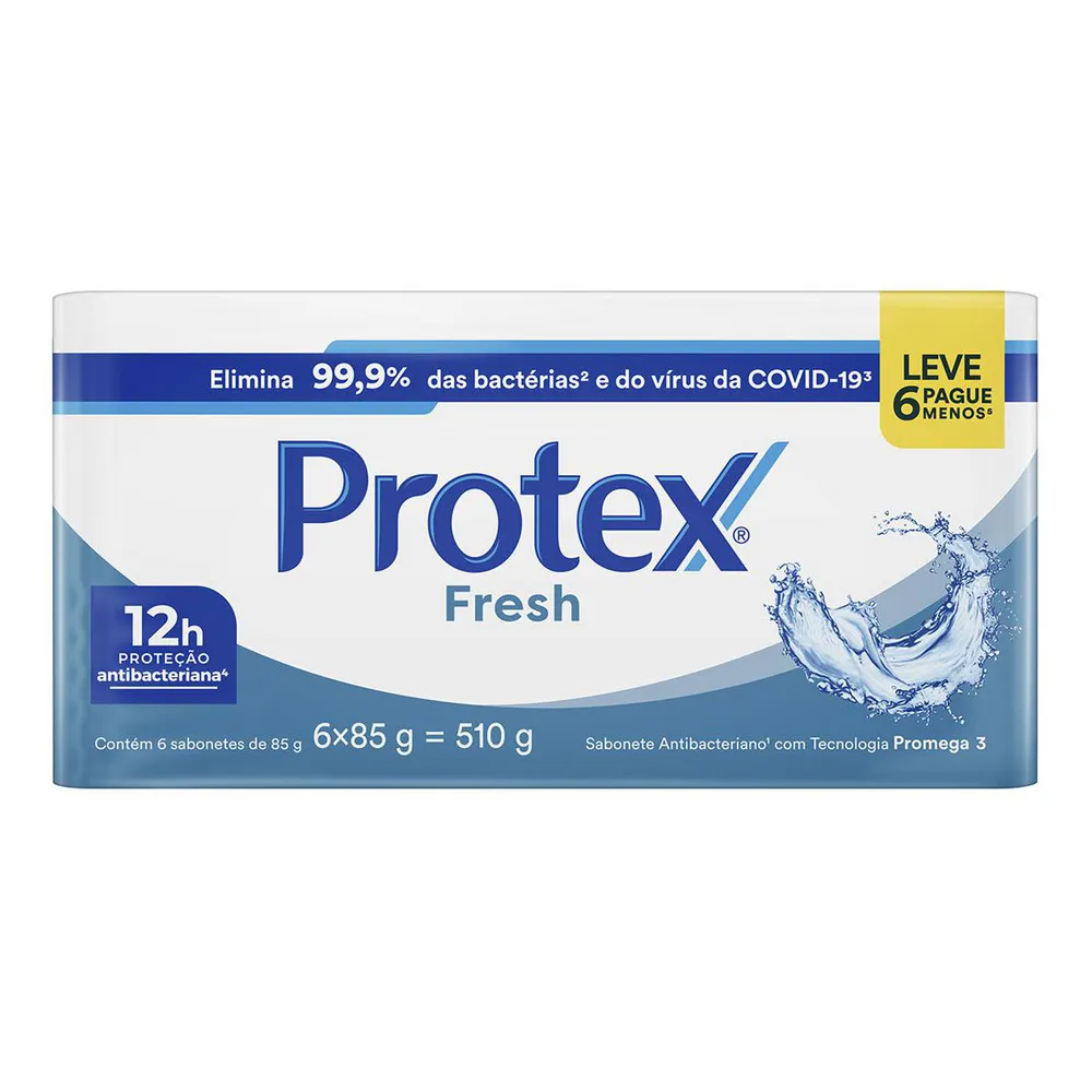 Kit Sabonete em Barra Protex Fresh Antibacteriano 85g 6 Unidades — foto 2