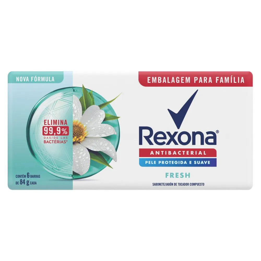Kit Sabonete em Barra Rexona Antibacterial Fresh 84g 6 Unidades — foto 2