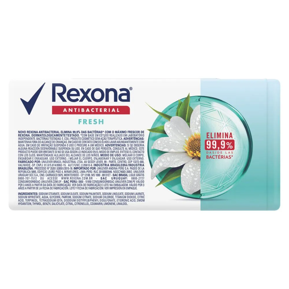 Kit Sabonete em Barra Rexona Antibacterial Fresh 84g 6 Unidades — foto 3