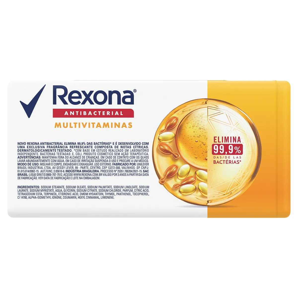Kit Sabonete em Barra Rexona Antibacterial Multivitaminas 84g 6 Unidades — foto 3