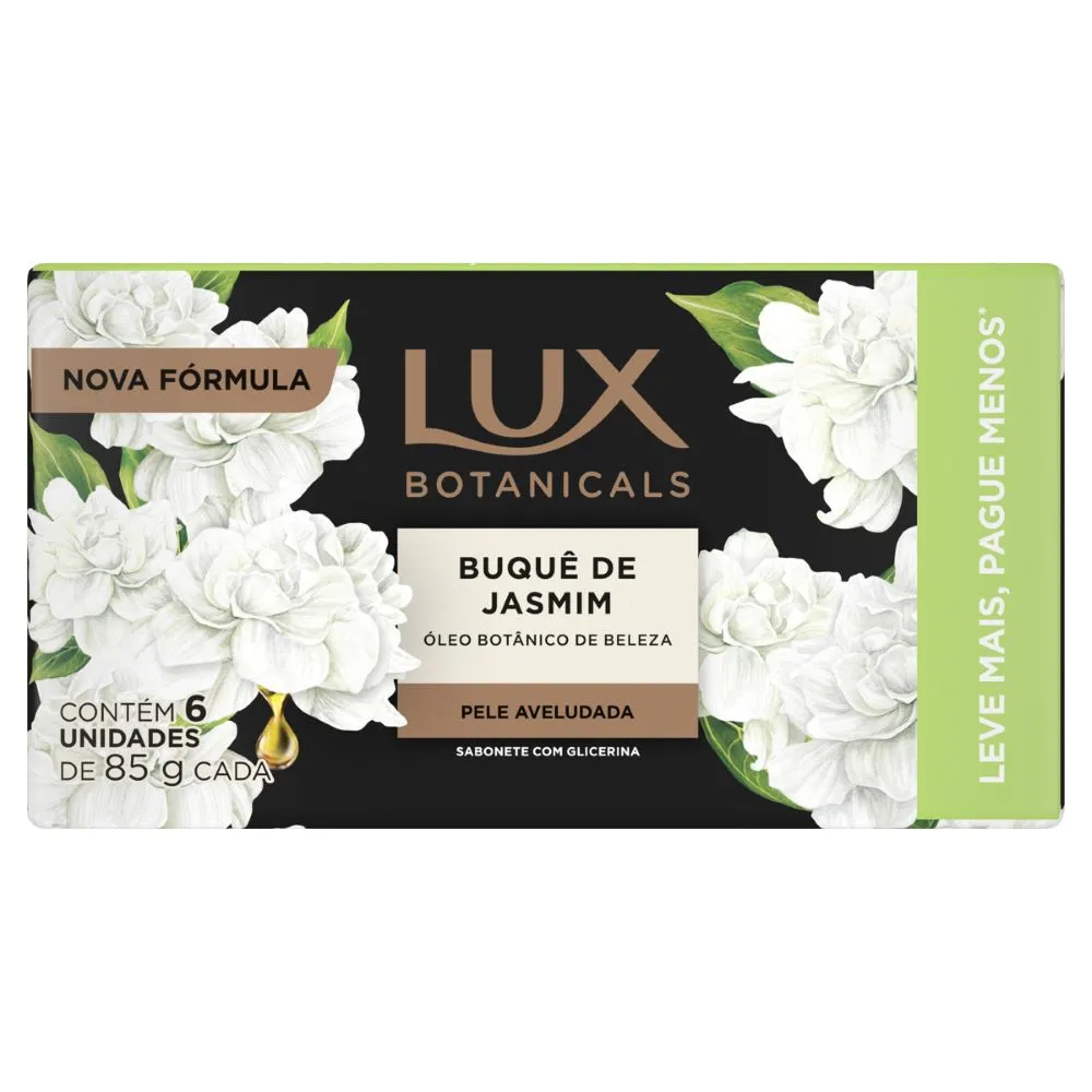 Kit Sabonete Glicerinado Lux Botanicals Buquê de Jasmim 85g 6 Unidades