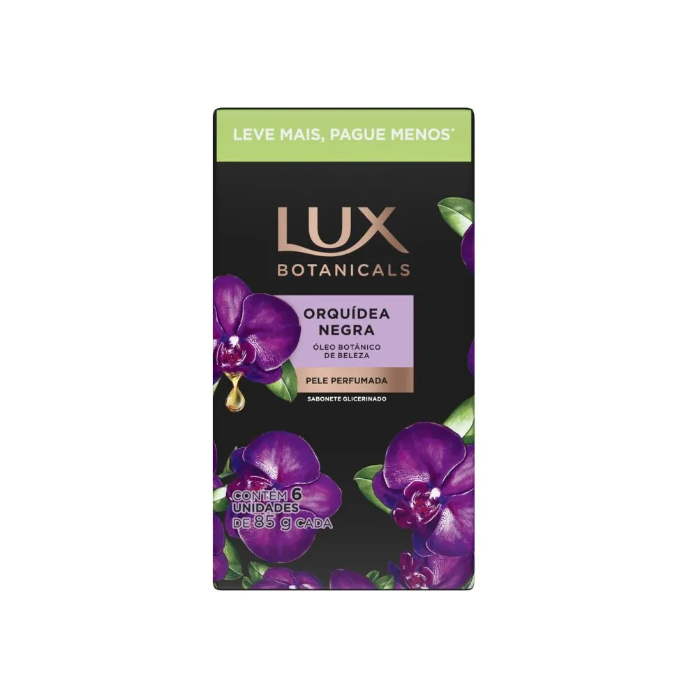Kit Sabonete Glicerinado Lux Botanicals Orquídea Negra 85g 6 Unidades