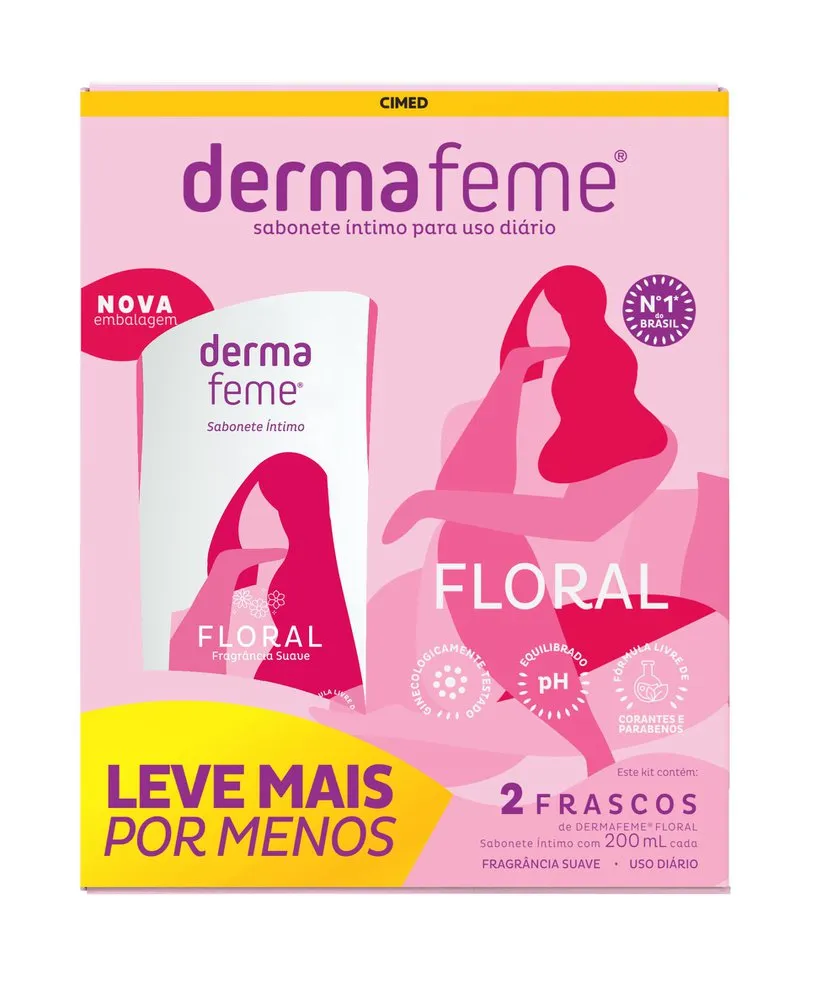 Kit Sabonete Íntimo Dermafeme Floral 200ml 2 Unidades — foto 3