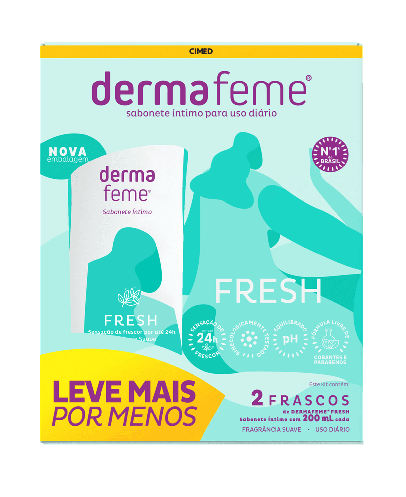 Kit Sabonete Íntimo Dermafeme Fresh 200ml 2 unidades — foto 3