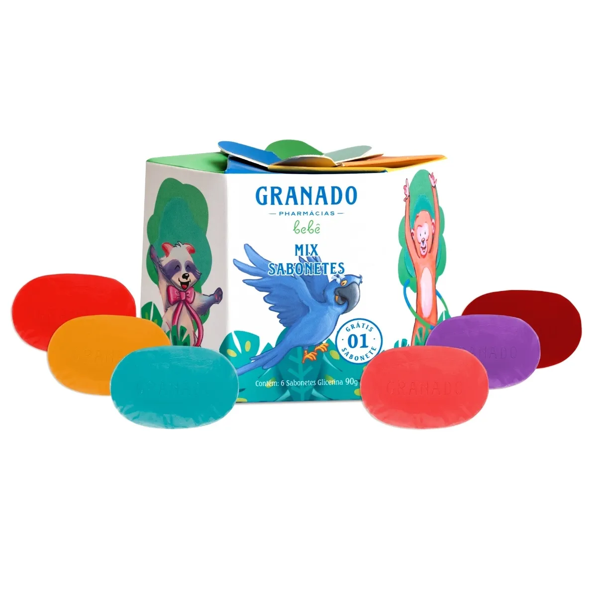 Kit Sabonetes em Barra Infantil Granado Bebê MIx de Sabonetes 90g 6 Unidades