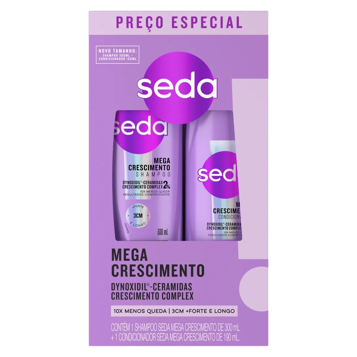 Kit Seda Mega Crescimento Shampoo 300ml + Condicionador 190ml — foto 3