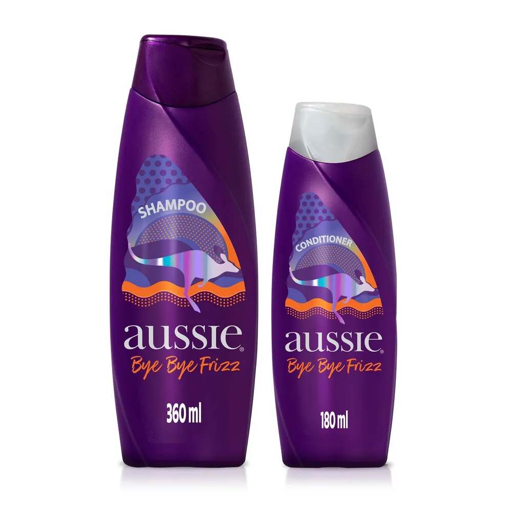 Kit Shampoo Aussie Bye Bye Frizz 360ml 1 Unidade + Condicionador Aussie Bye Bye Frizz 180ml 1 Unidade