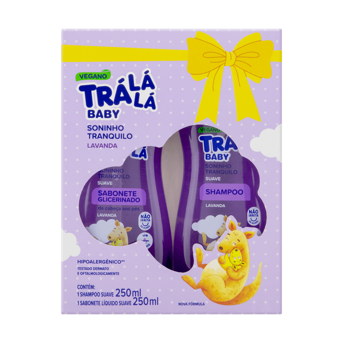 Kit Shampoo Infantil Trá Lá Lá Baby Suave Lavanda 250ml 1 Unidade + Sabonete Líquido Infantil Trá Lá Lá Baby Suave Lavanda 250ml 1 Unidade
