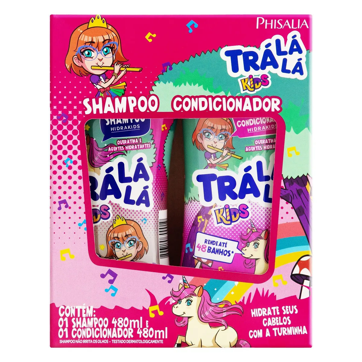 Kit Shampoo Infantil Trá Lá Lá Hidrakids 480ml 1 Unidade + Condicionador Infantil Trá Lá Lá Hidrakids 480ml 1 Unidade