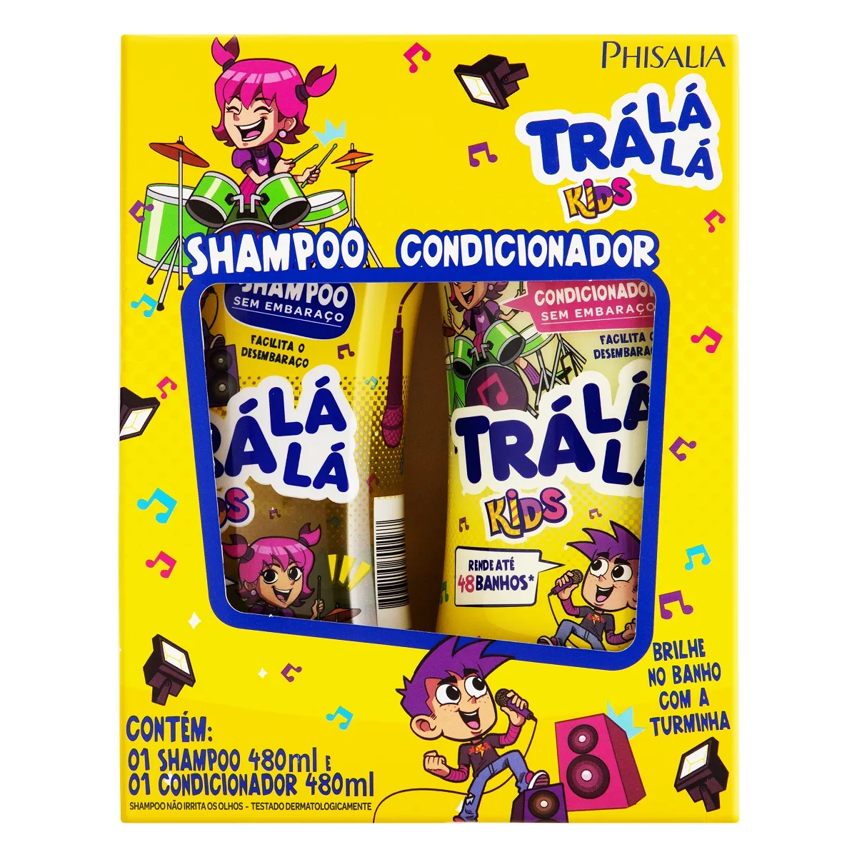 Kit Shampoo Infantil Trá Lá Lá Kids Sem Embaraço 480ml 1 Unidade + Condicionador Infantil Trá Lá Lá Kids Sem Embaraço 480ml 1 Unidade