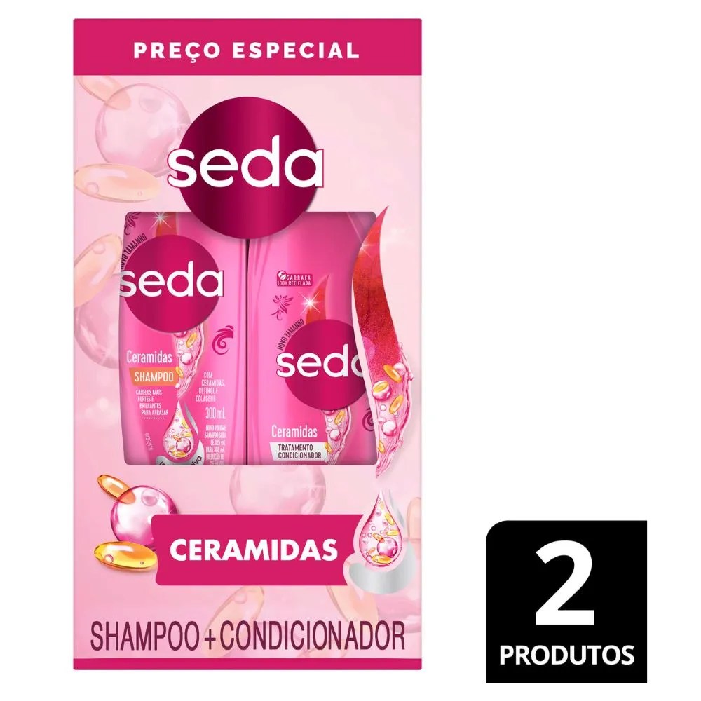 Kit Shampoo Seda Ceramidas 300ml 1 Unidade + Condicionador Seda Ceramidas 190ml 1 Unidade
