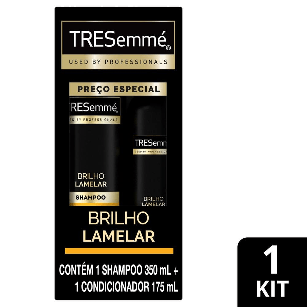 Kit Shampoo TRESemmé Brilho Lamelar 350ml 1 Unidade + Condicionador TRESemmé Brilho Lamelar 175ml 1 Unidade