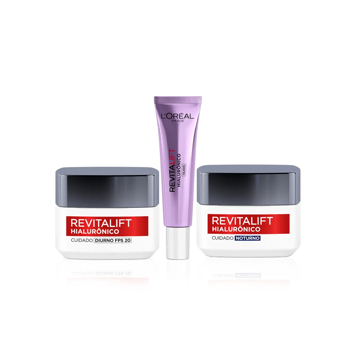 Kit Tratamento facial L'Oréal Paris Revitalift hialurônico: Creme Dia + Noite + Olhos