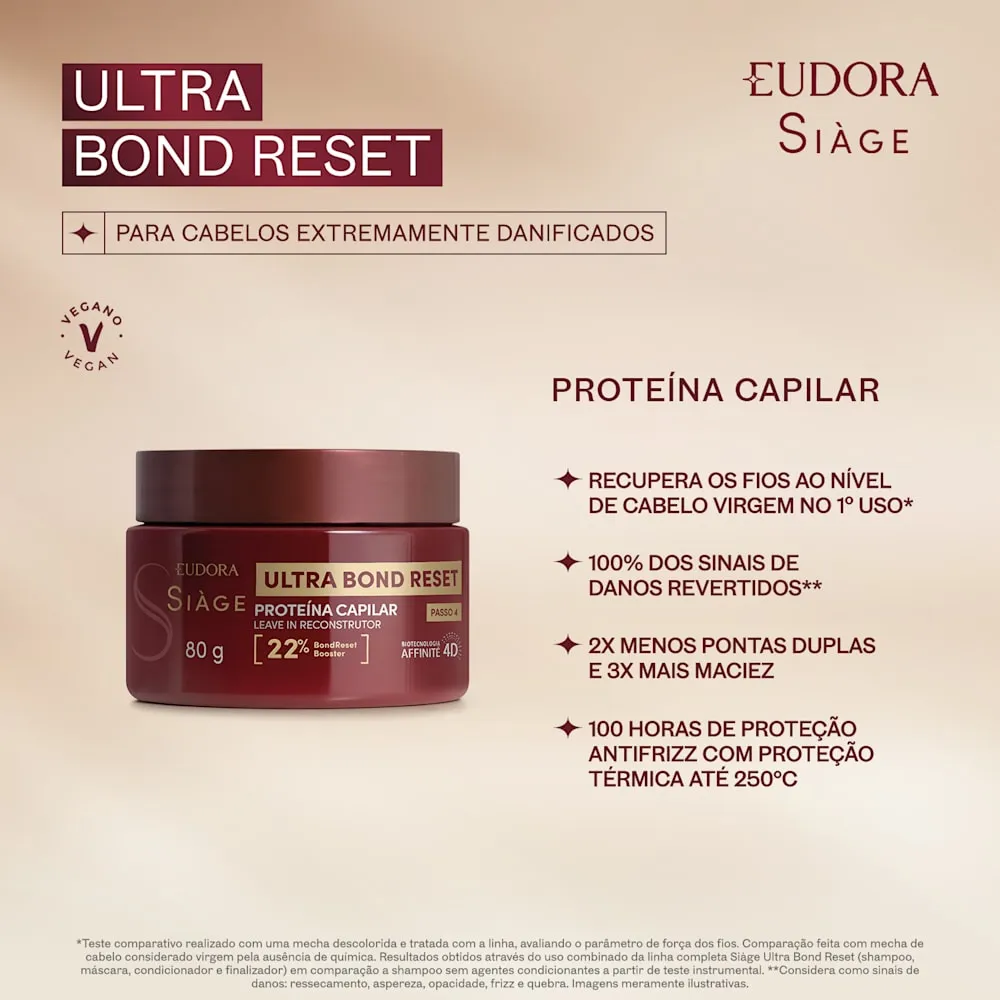 Leave-In Eudora Siàge Reconstrutor Ultra Bond Reset 80g — foto 3