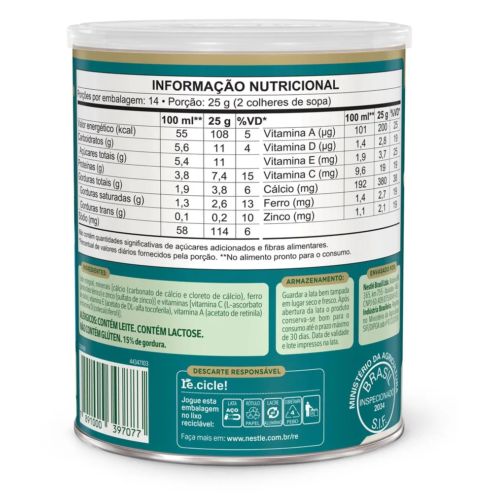 Leite em Pó Ninho Adulto Lata 350g — foto 3
