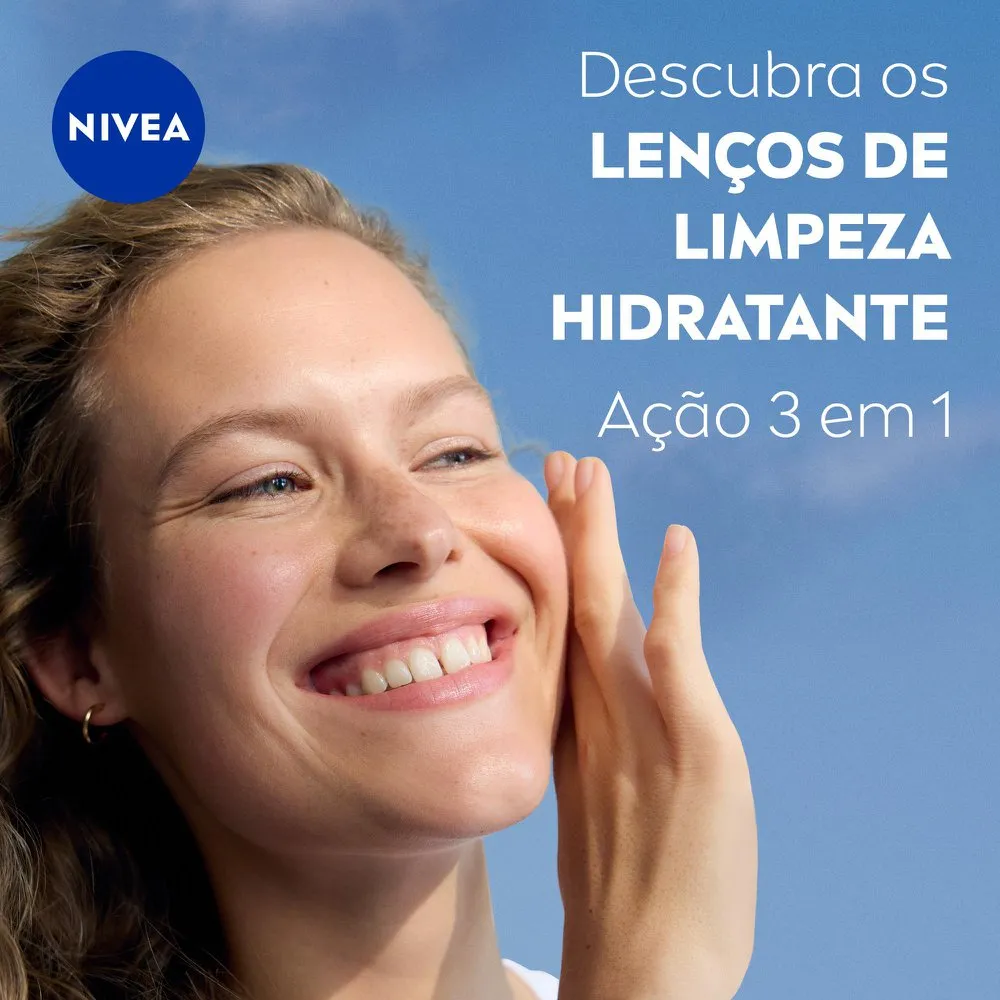 Lenço Demaquilante Nivea 3 em 1 Ação Hidratante 25 unidades — foto 2