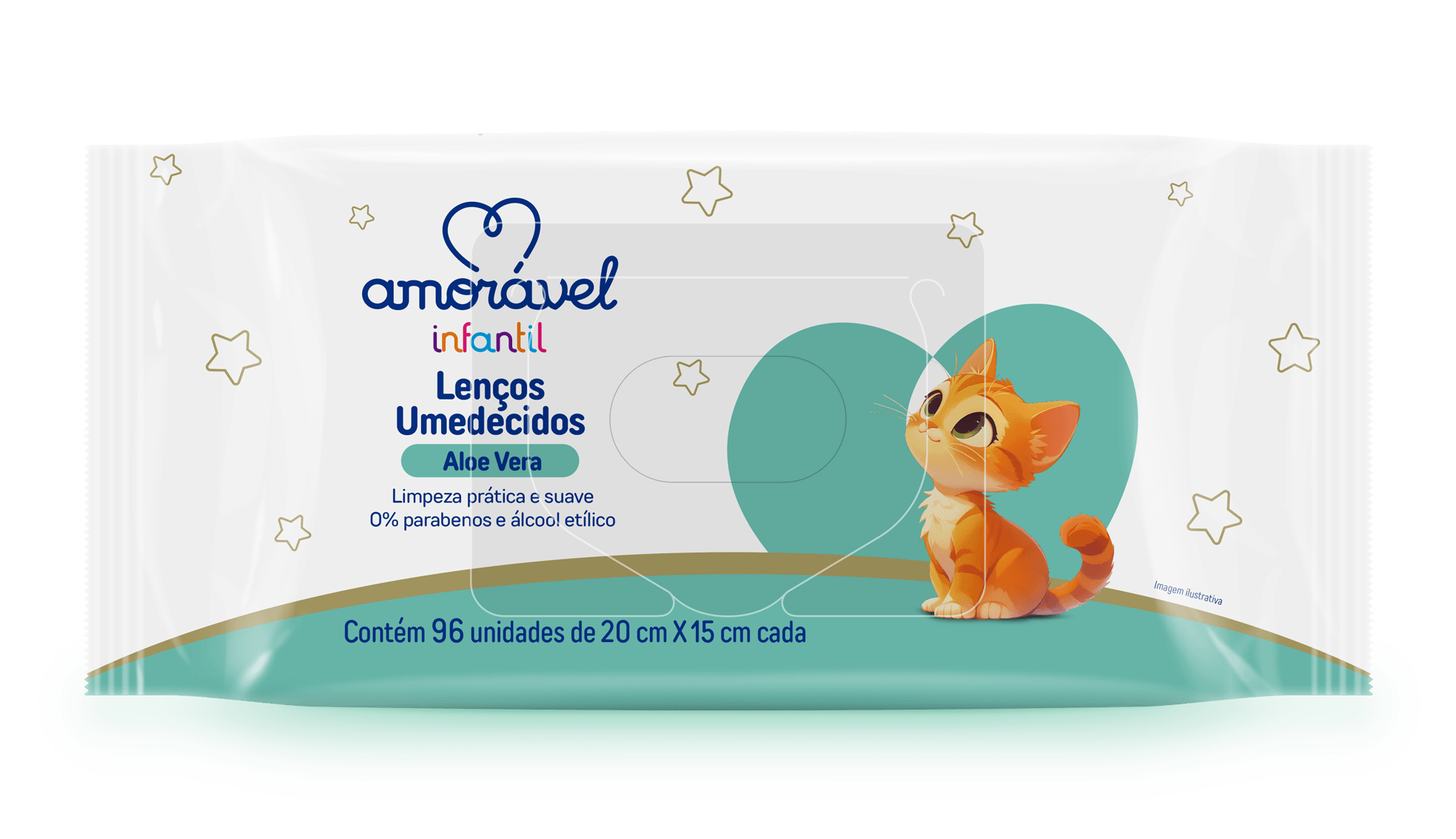 Lenço Umedecido Amorável Baby Aloe Vera 96 Unidades