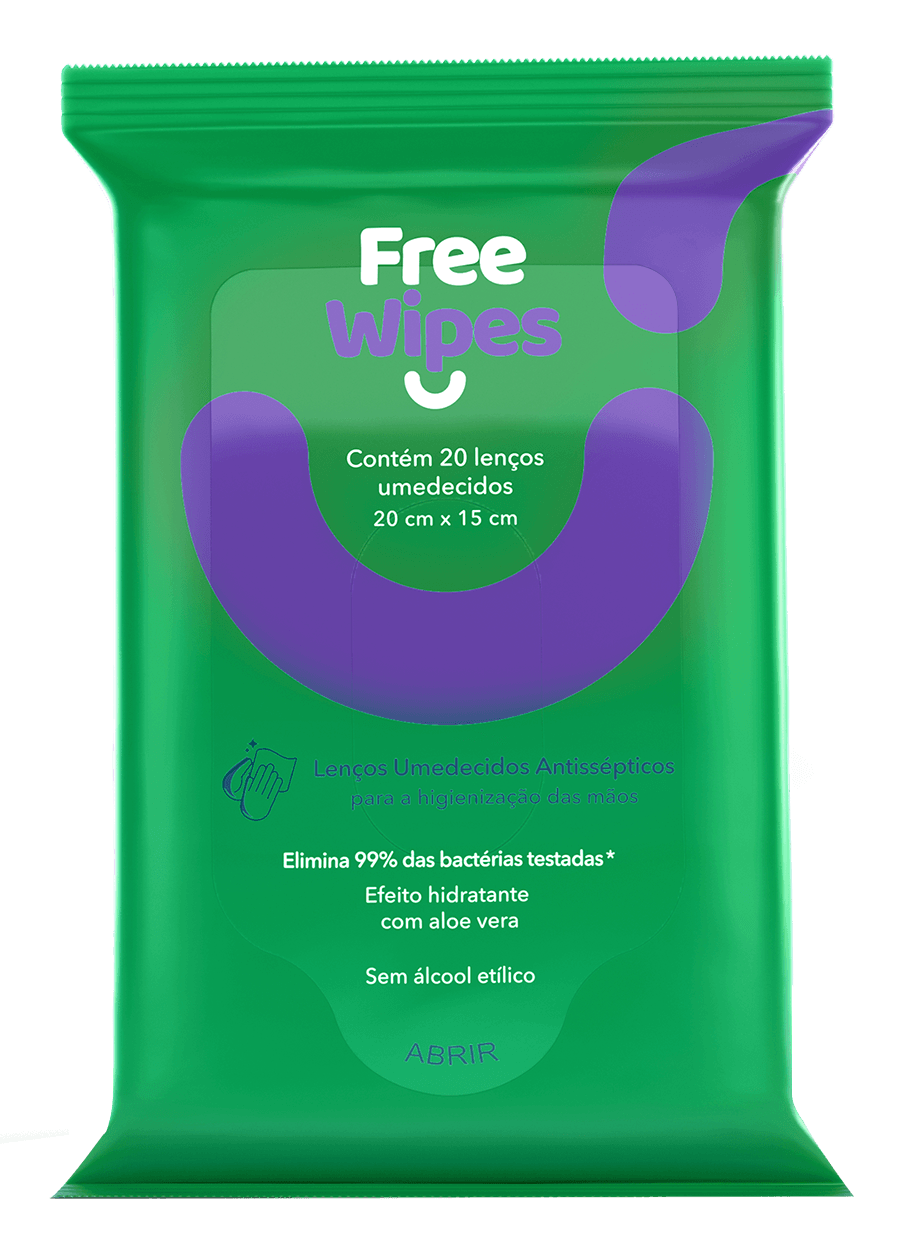 Lenço Umedecido Antisséptico Free Wipes Com 20 Unidades — foto 2