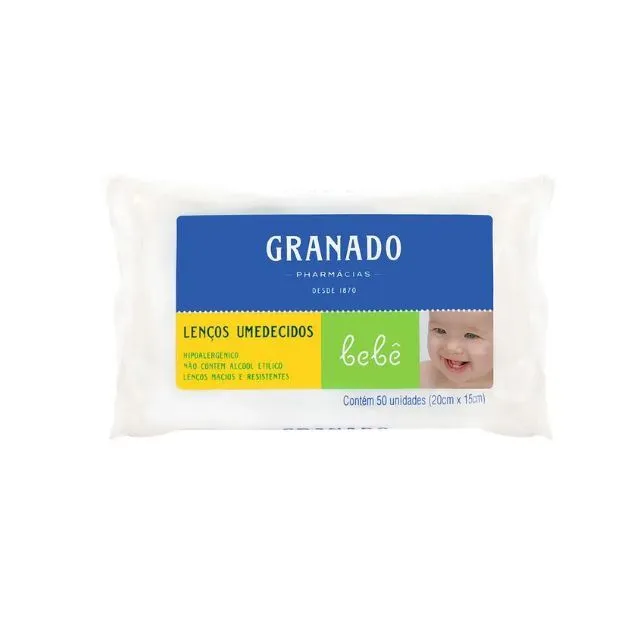 Lenço Umedecido Granado Bebê c/ 50 Unidades