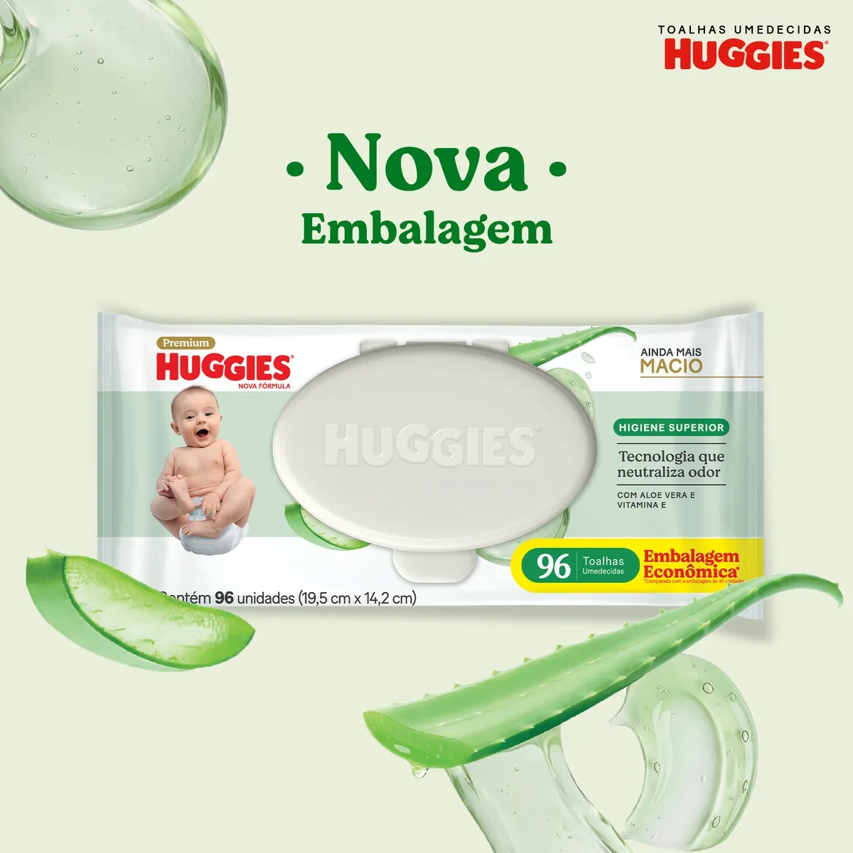 Lenços Umedecidos Huggies Higiene Superior Limpam 2x Mais 192 Unidades — foto 3