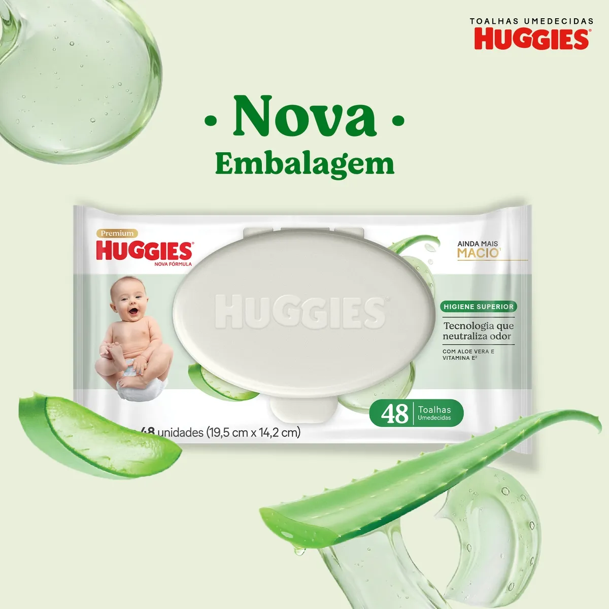 Lenços Umedecidos Huggies Higiene Superior Limpam 2x Mais 48 Unidades — foto 3