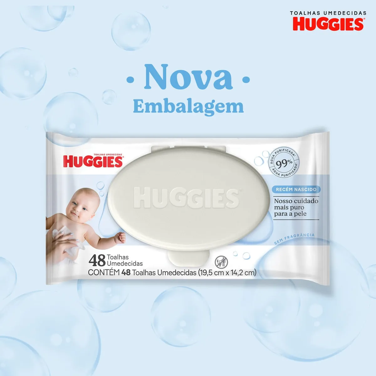 Lenços Umedecidos Huggies Recém-Nascido Sem Fragrância 192 Unidades — foto 2