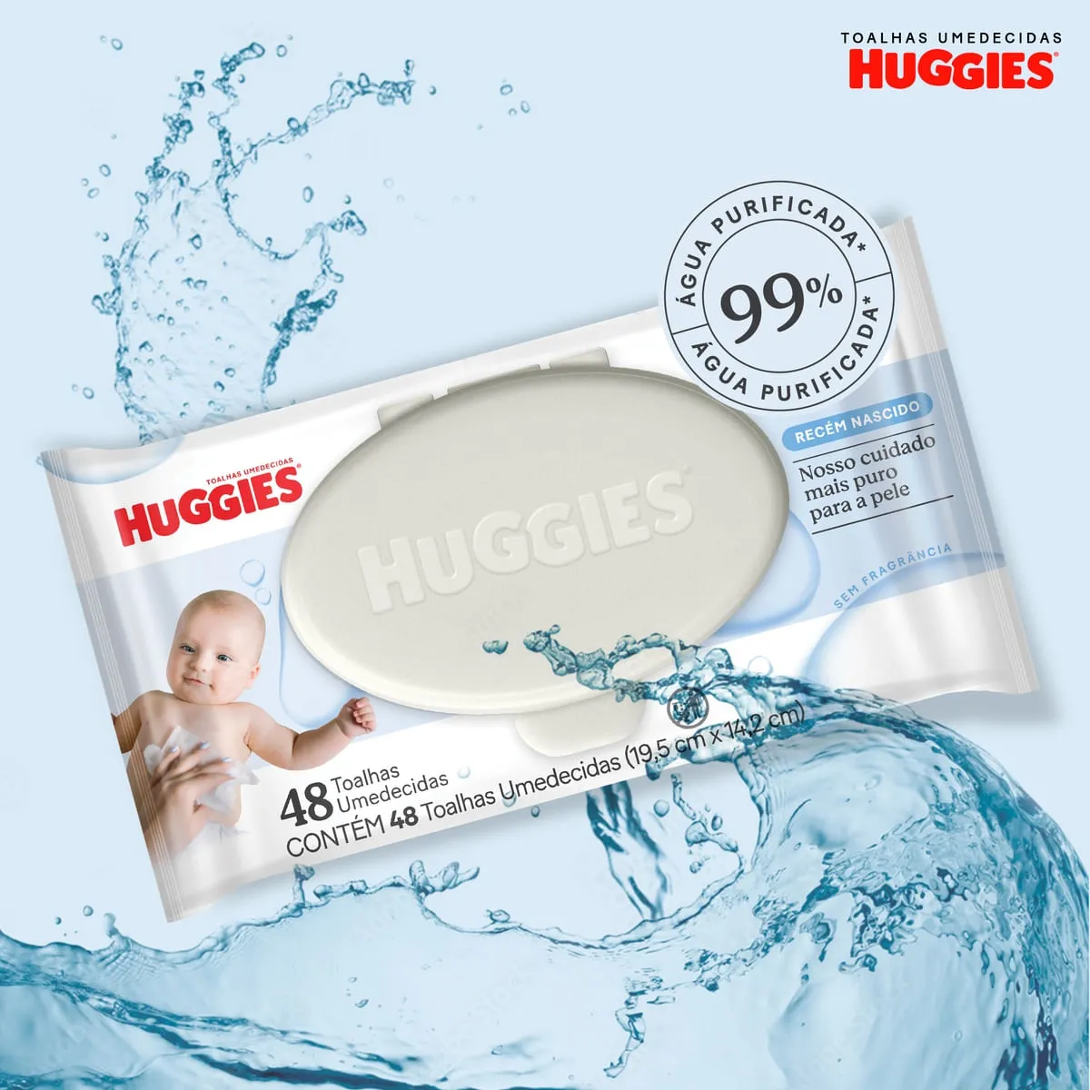 Lenços Umedecidos Huggies Recém-Nascido Sem Fragrância 48 Unidades — foto 4