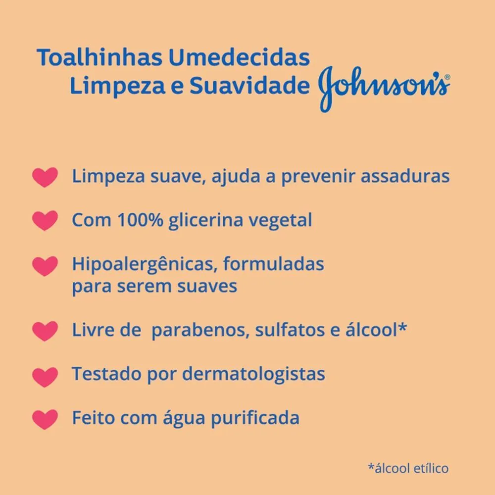 Lenços Umedecidos Johnson's Baby Limpeza e Suavidade 44 Unidades — foto 6