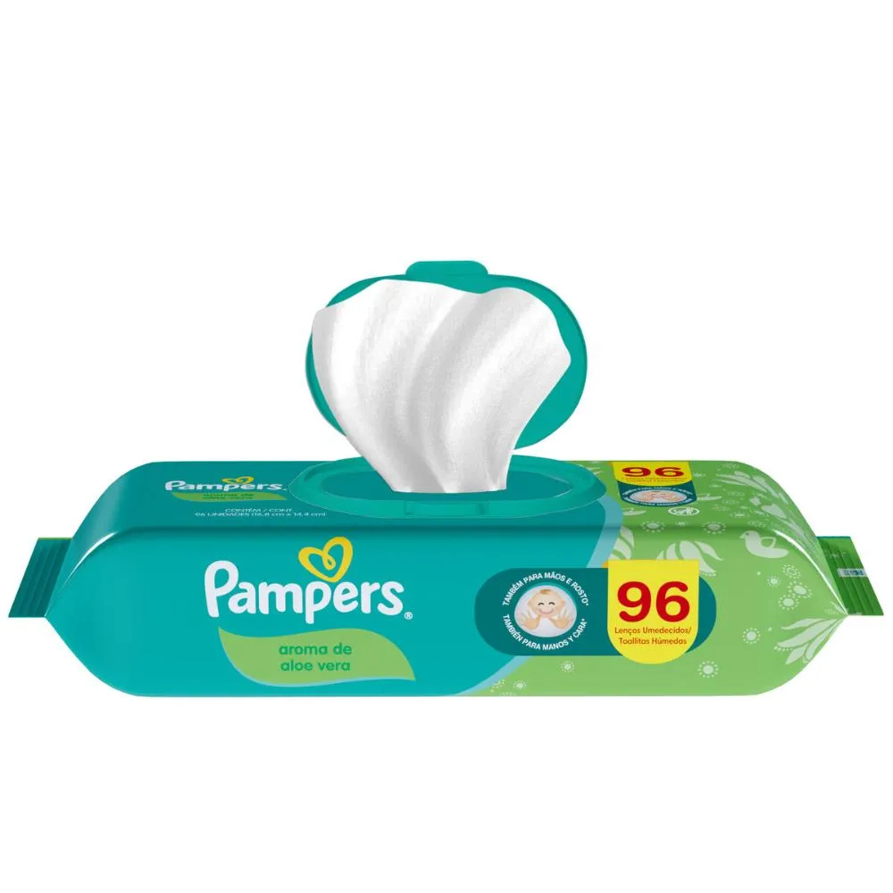 Lenços Umedecidos Pampers Aloe Vera - 96 Unidades — foto 3