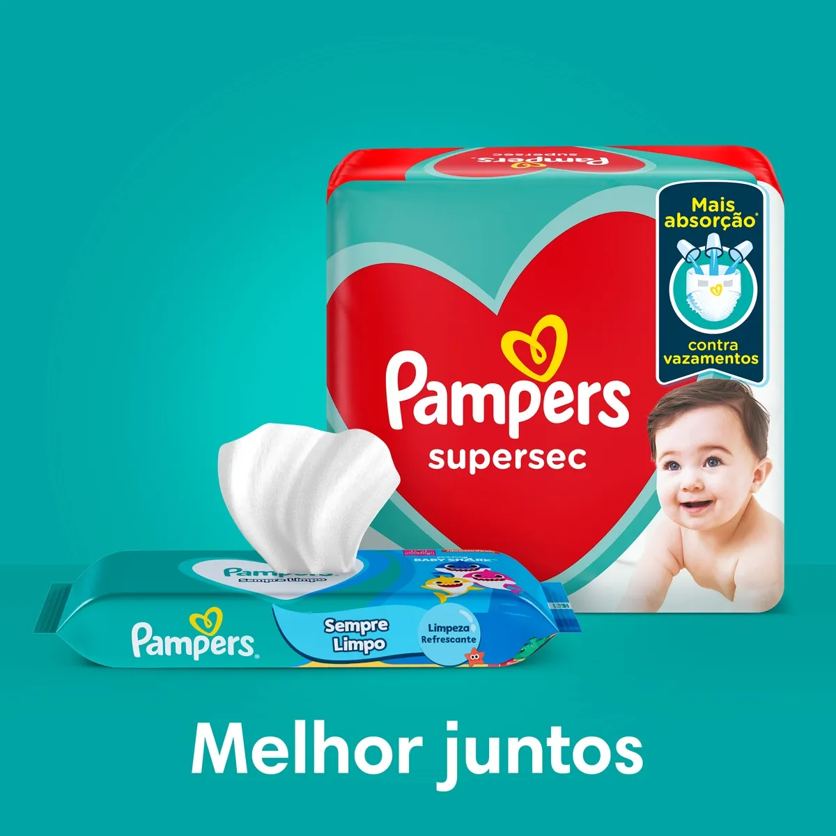 Lenços Umedecidos Pampers Splash Baby Shark 192 Unidades — foto 5