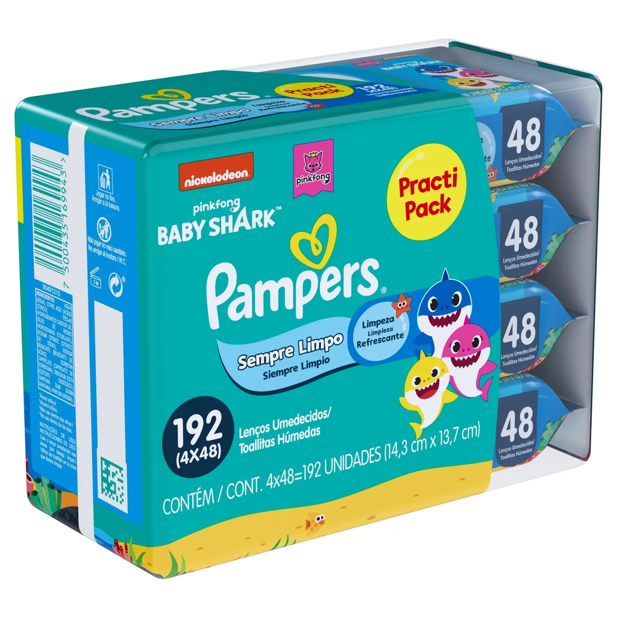 Lenços Umedecidos Pampers Splash Baby Shark 192 Unidades — foto 7
