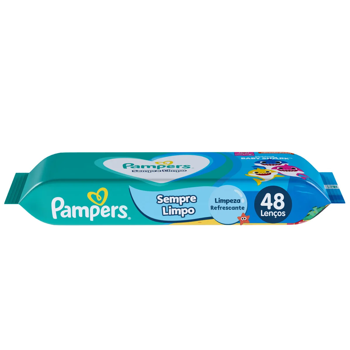 Lenços Umedecidos Pampers Splash Baby Shark 48 Unidades
