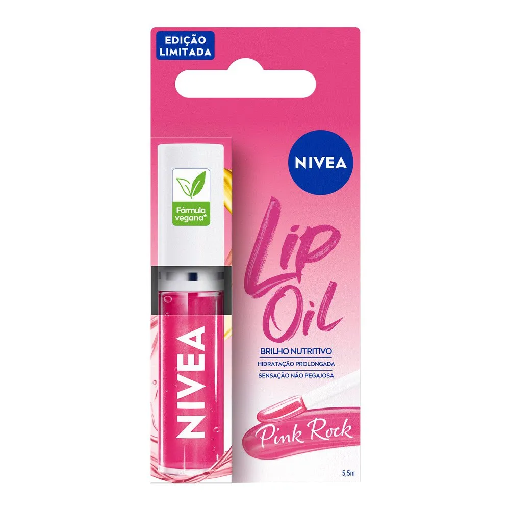 Lip OIl Nivea Brilho Nutritivo Pink Rock 5,5ml — foto 2