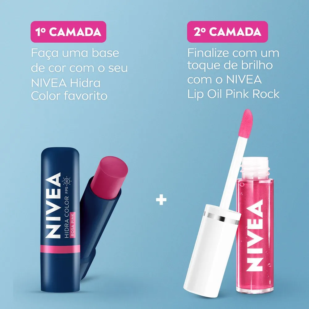 Lip OIl Nivea Brilho Nutritivo Pink Rock 5,5ml — foto 7