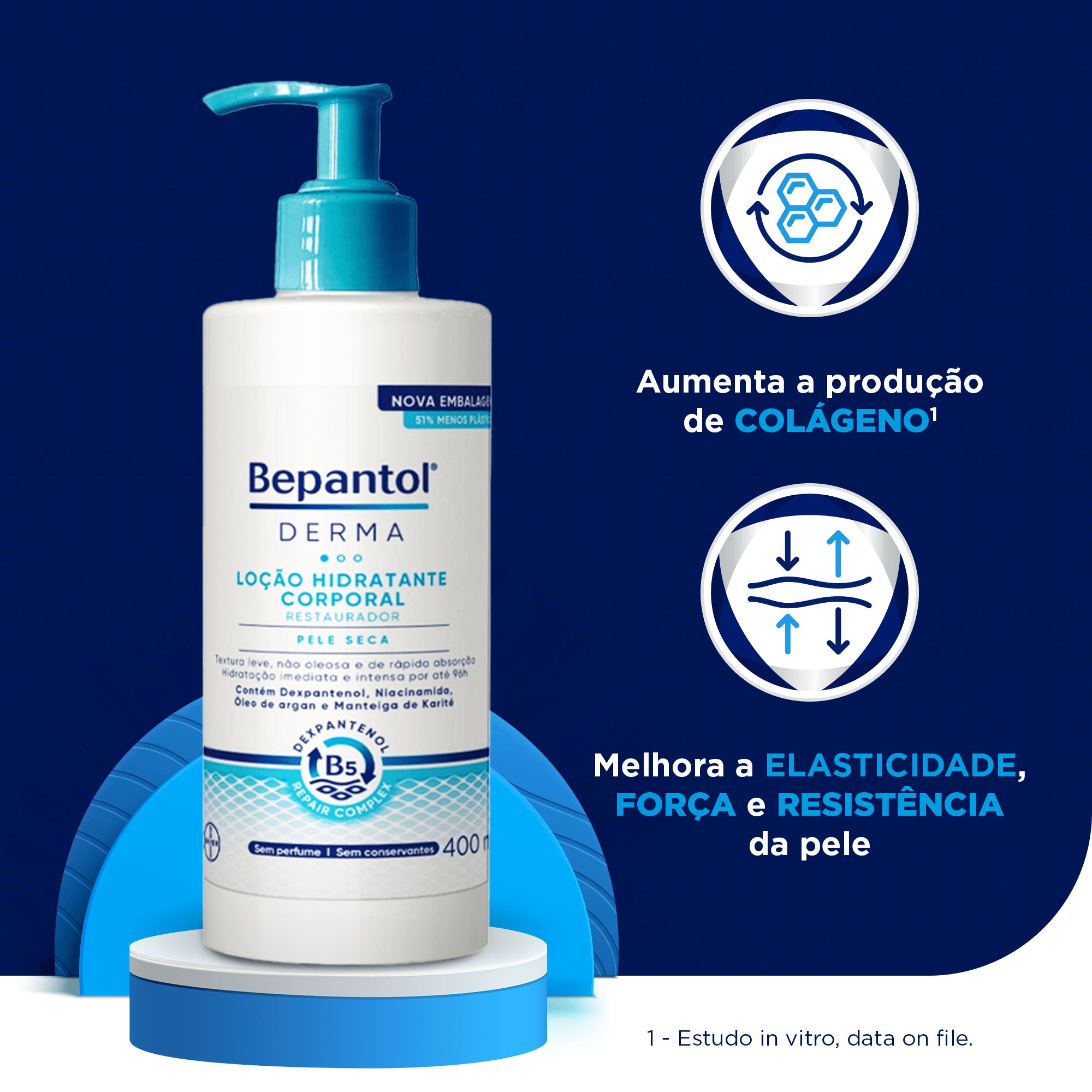 Loção Corporal Bepantol Derma Hidratante Restauradora 400ml — foto 2