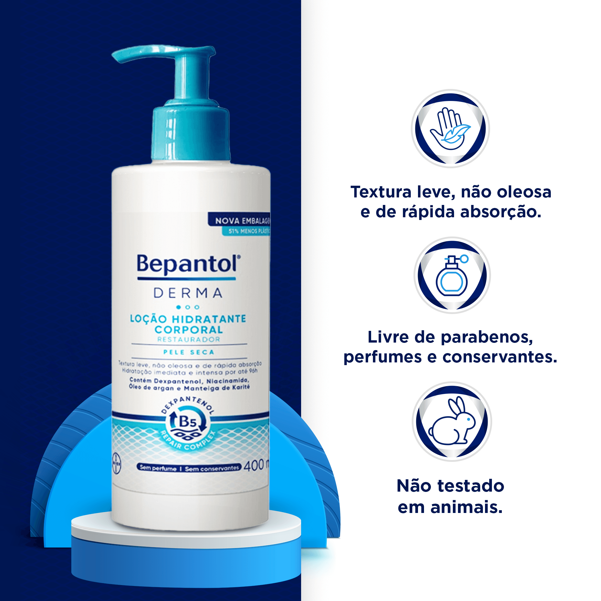 Loção Corporal Bepantol Derma Hidratante Restauradora 400ml — foto 3