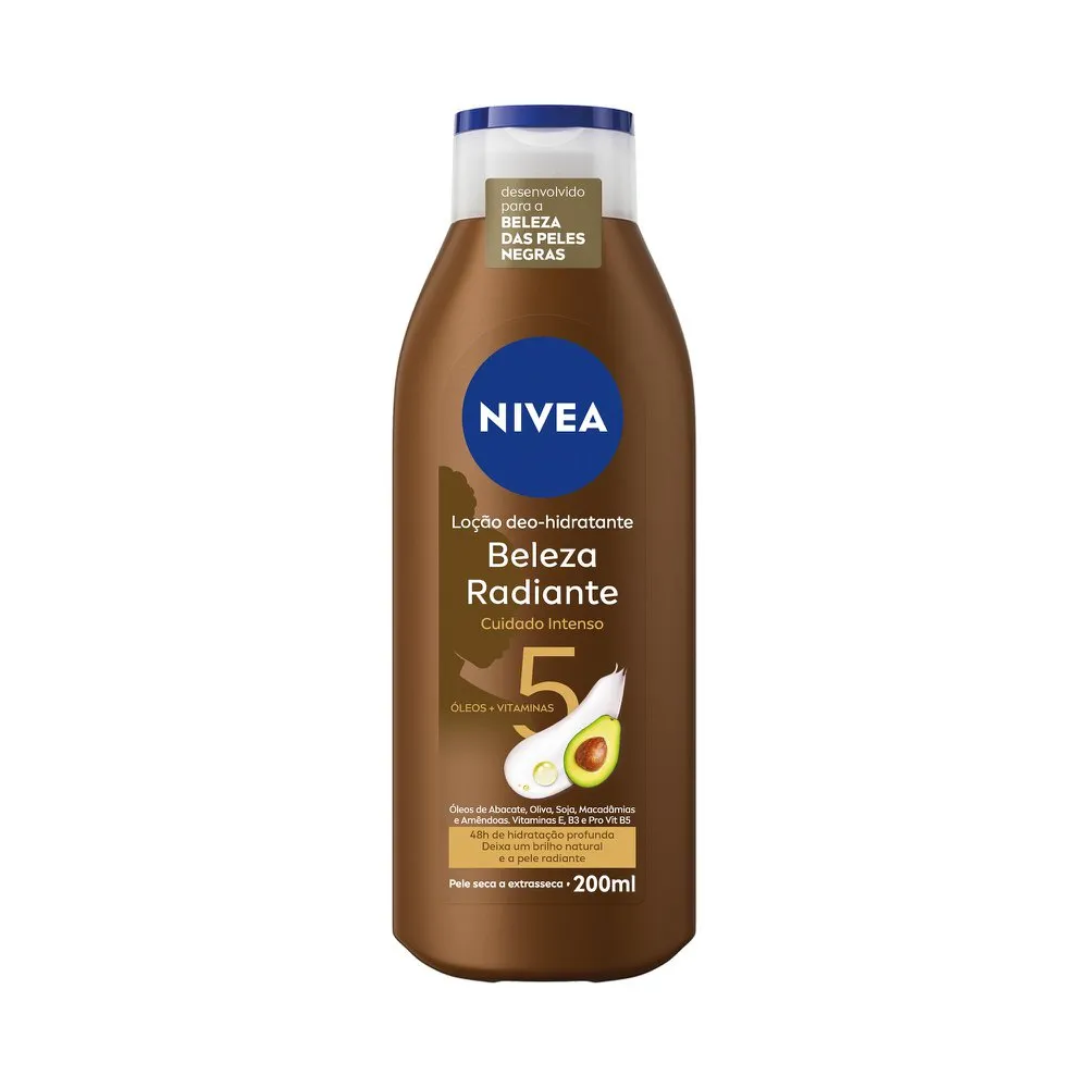 Loção Corporal Nivea Beleza Radiante Cuidado Intenso Pele Negra 200ml