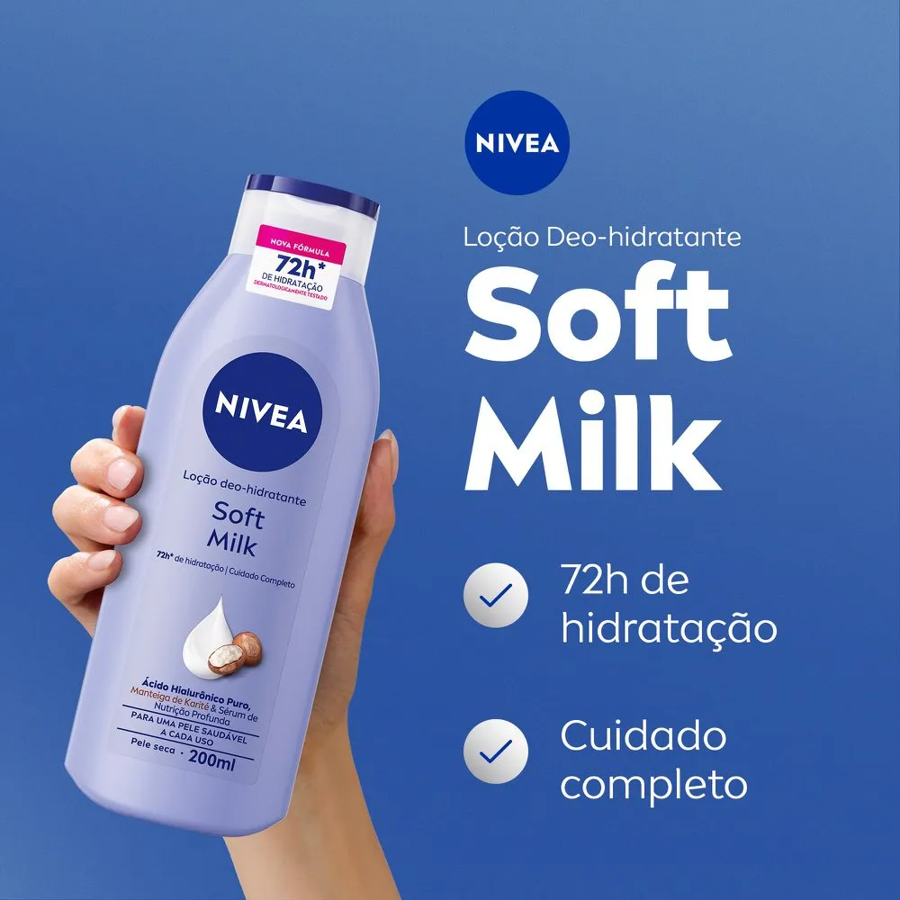 Loção Corporal Nivea Soft Milk Hidratante Desodorante 200ml — foto 2