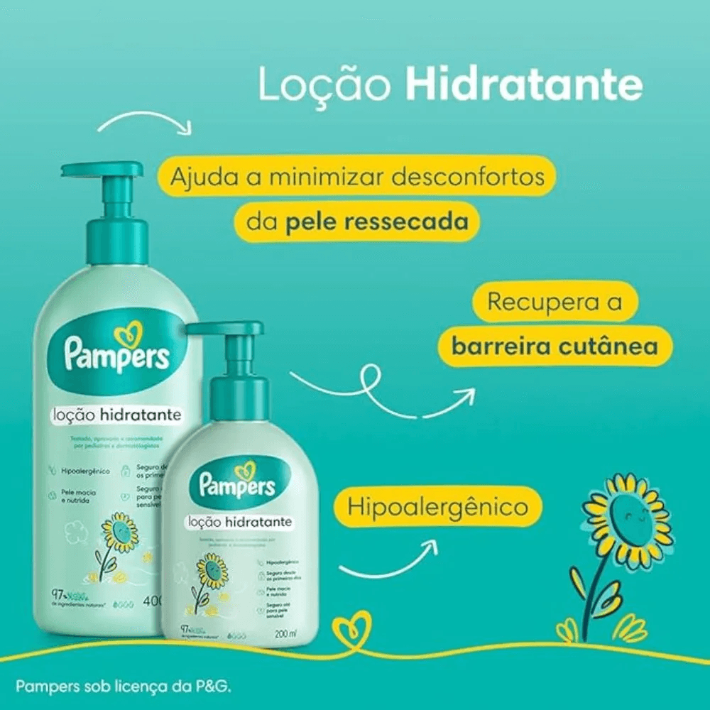 Loção Hidratante Infantil Pampers Bebê Girassol Hipoalergênica 200ml — foto 2