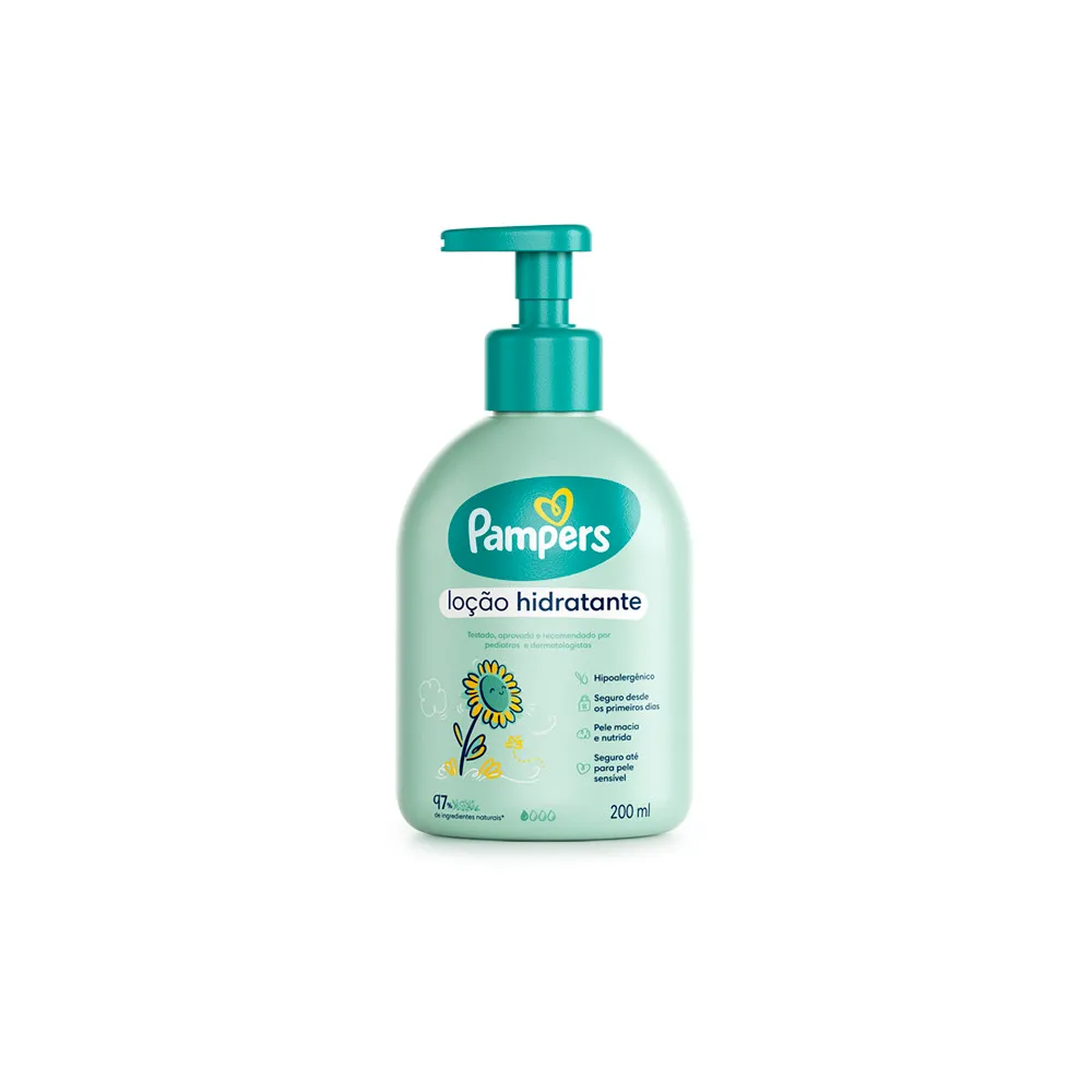 Loção Hidratante Infantil Pampers Bebê Girassol Hipoalergênica 200ml