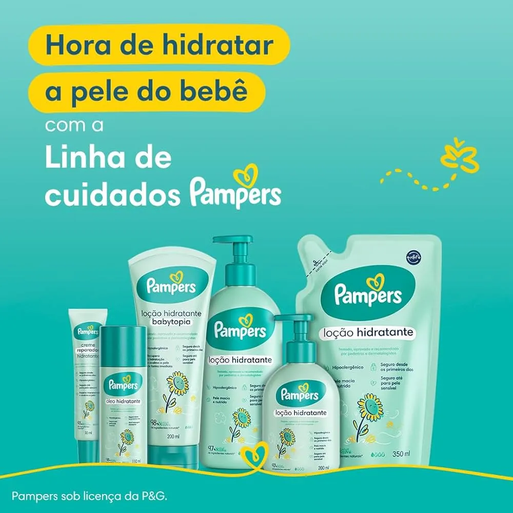 Loção Hidratante Infantil Pampers Bebê Girassol Hipoalergênica Toque Seco 110ml — foto 2