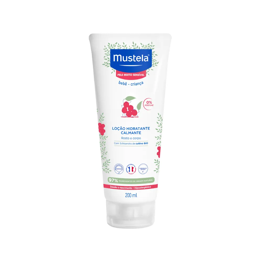 Loção Hidratante Mustela Pele Muito Sensível Bebê Calmante Sem Perfume 200ml