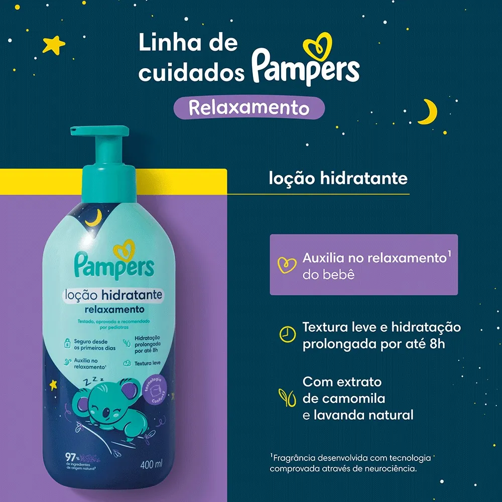 Loção Hidratante Pampers Relaxamento 400ml Pump — foto 3