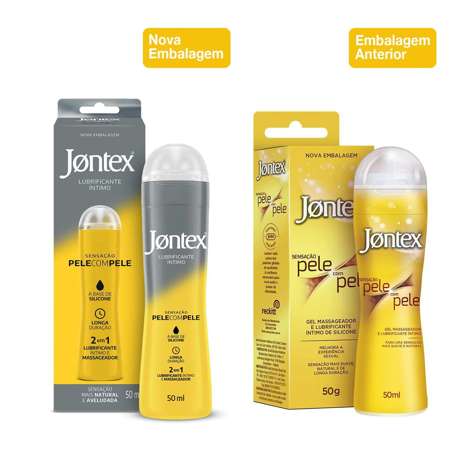 Lubrificante Íntimo Jontex Pele com Pele Base de Silicone 50g — foto 3