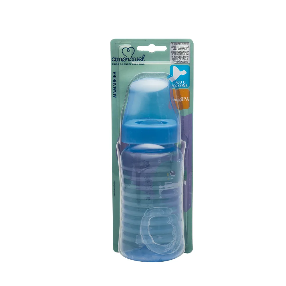 Mamadeira Amorável Big Silicone Ortodôntico Azul 340ml