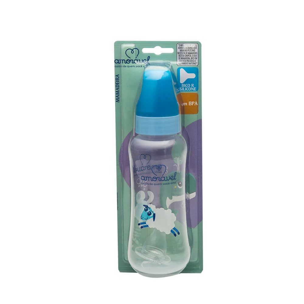 Mamadeira Amorável Silicone Redonda Masculino 250ml