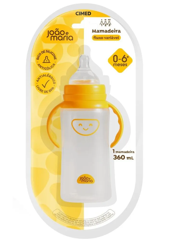Mamadeira Joao E Maria Amarela Bico Orto 360ml