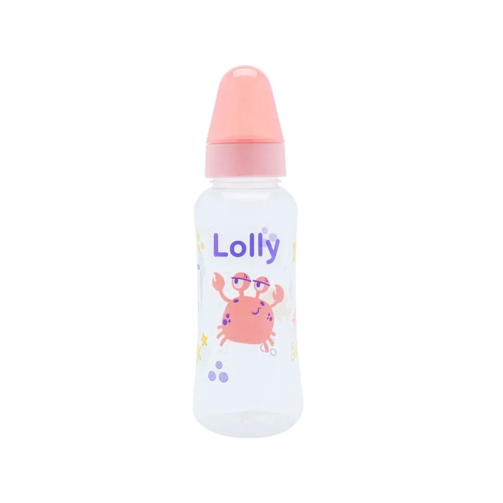 Mamadeira Lolly Kinddy Oceano Redondo +3 meses Rosa 250ml 1 Unidade