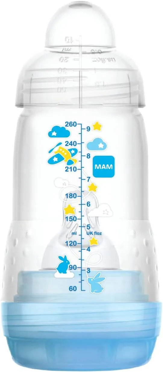 Mamadeira MAM Easy Start Anticólica +4 meses Azul 320ml 1 Unidade
