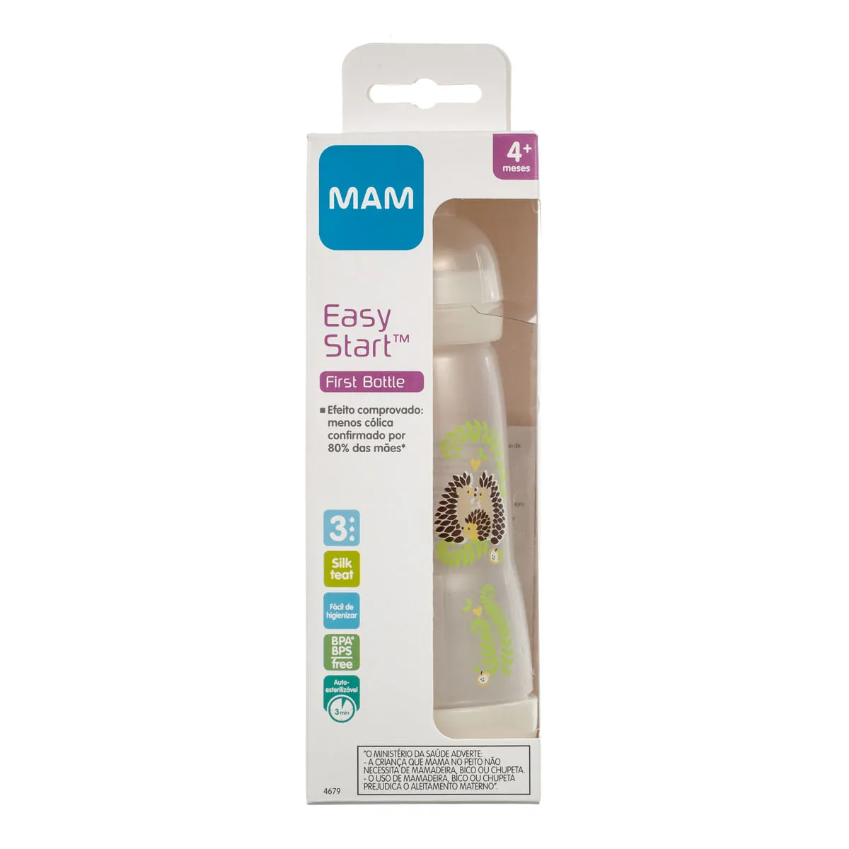 Mamadeira MAM Easy Start Anticólica Autoesterilizável Sem BPA +4 meses Neutra 320ml 1 Unidade